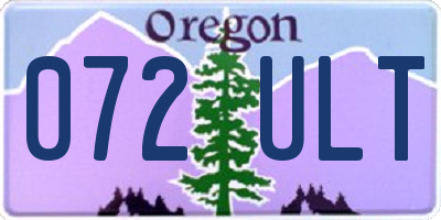 OR license plate 072ULT