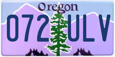 OR license plate 072ULV