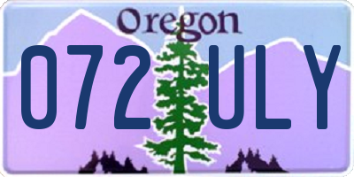 OR license plate 072ULY