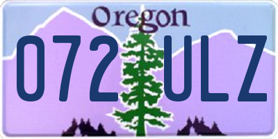 OR license plate 072ULZ