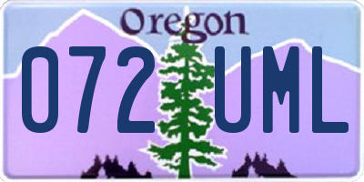 OR license plate 072UML