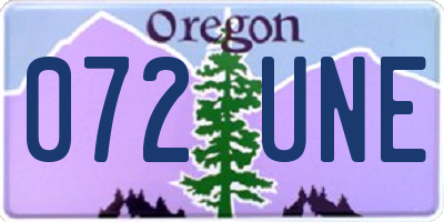 OR license plate 072UNE
