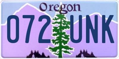 OR license plate 072UNK