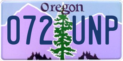 OR license plate 072UNP