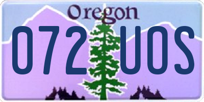 OR license plate 072UOS