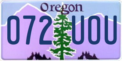 OR license plate 072UOU