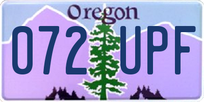 OR license plate 072UPF