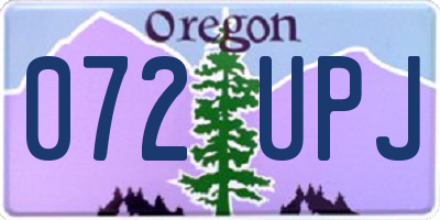 OR license plate 072UPJ