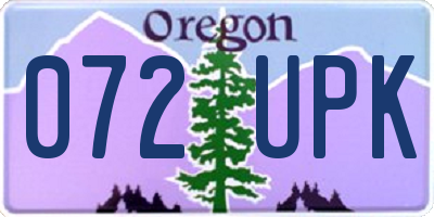 OR license plate 072UPK