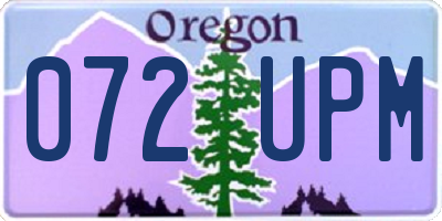 OR license plate 072UPM