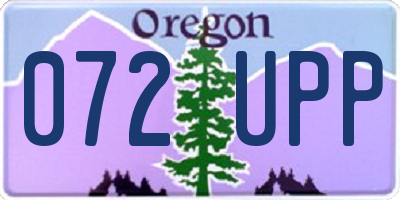 OR license plate 072UPP
