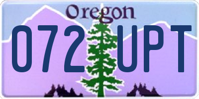 OR license plate 072UPT