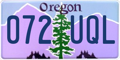 OR license plate 072UQL