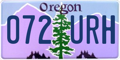 OR license plate 072URH