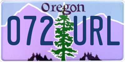 OR license plate 072URL