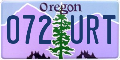 OR license plate 072URT