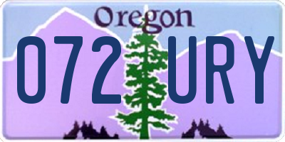OR license plate 072URY