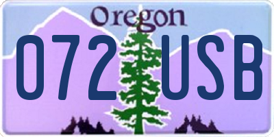 OR license plate 072USB
