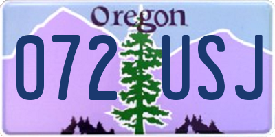 OR license plate 072USJ