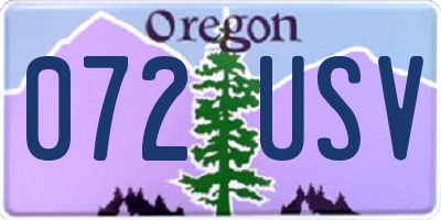 OR license plate 072USV