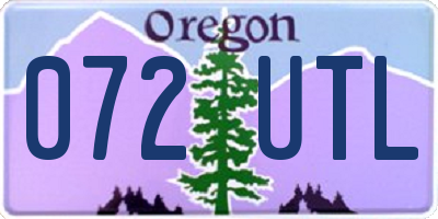 OR license plate 072UTL