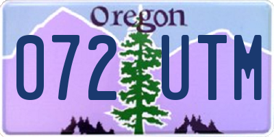 OR license plate 072UTM