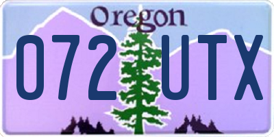 OR license plate 072UTX