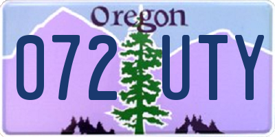 OR license plate 072UTY