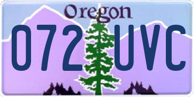 OR license plate 072UVC