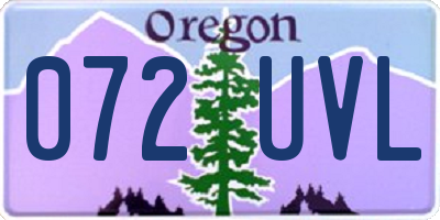 OR license plate 072UVL