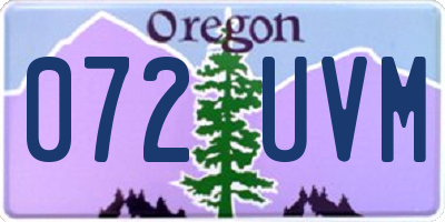 OR license plate 072UVM