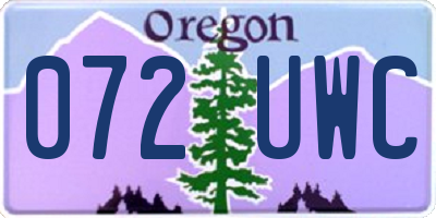 OR license plate 072UWC
