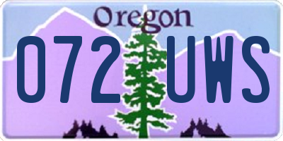 OR license plate 072UWS