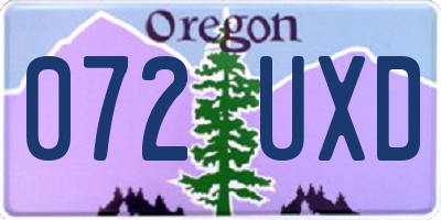 OR license plate 072UXD