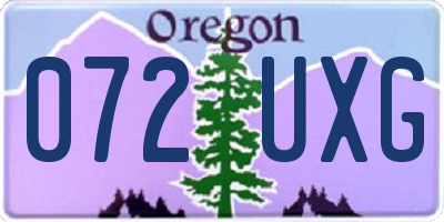OR license plate 072UXG