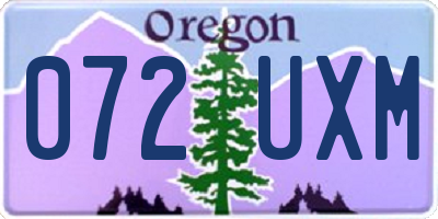 OR license plate 072UXM