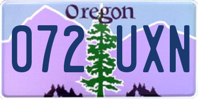 OR license plate 072UXN