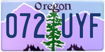 OR license plate 072UYF