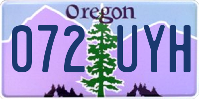 OR license plate 072UYH