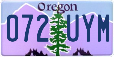 OR license plate 072UYM