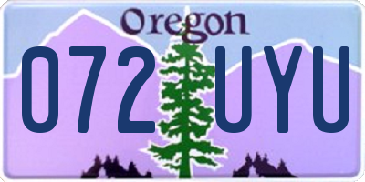OR license plate 072UYU