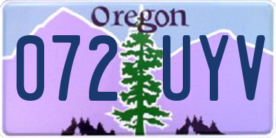 OR license plate 072UYV