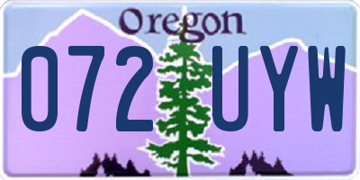 OR license plate 072UYW