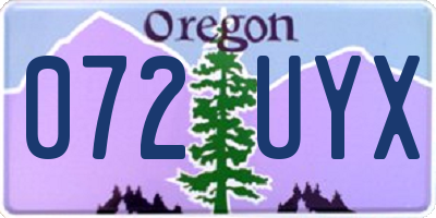 OR license plate 072UYX