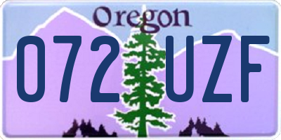 OR license plate 072UZF