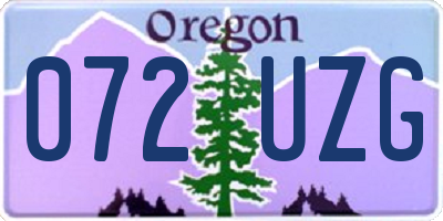 OR license plate 072UZG