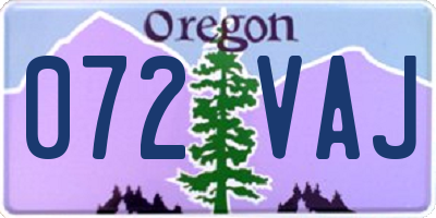 OR license plate 072VAJ