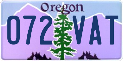 OR license plate 072VAT