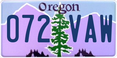 OR license plate 072VAW