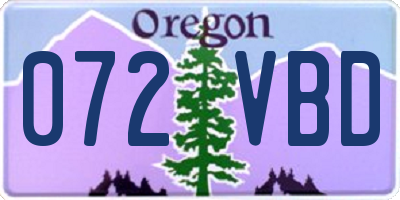OR license plate 072VBD